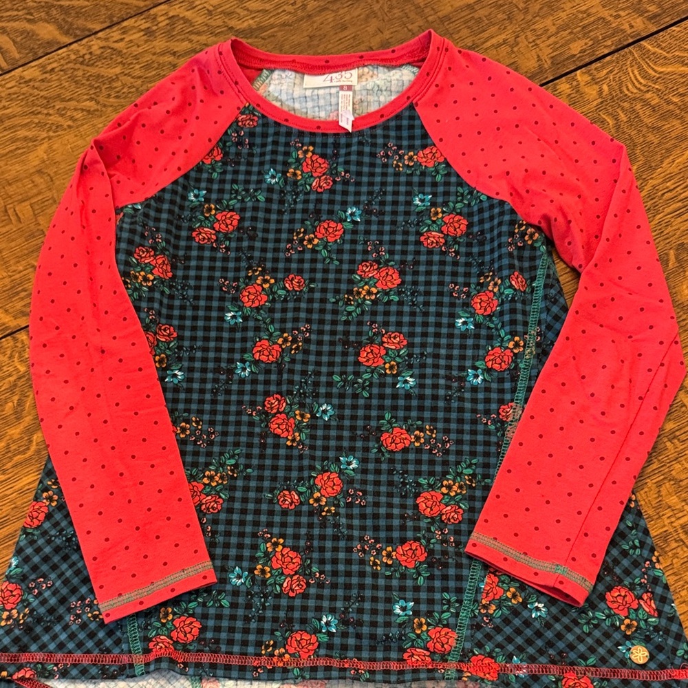 Matilda Jane Red, Green & Black Long Sleeve Tunic Top